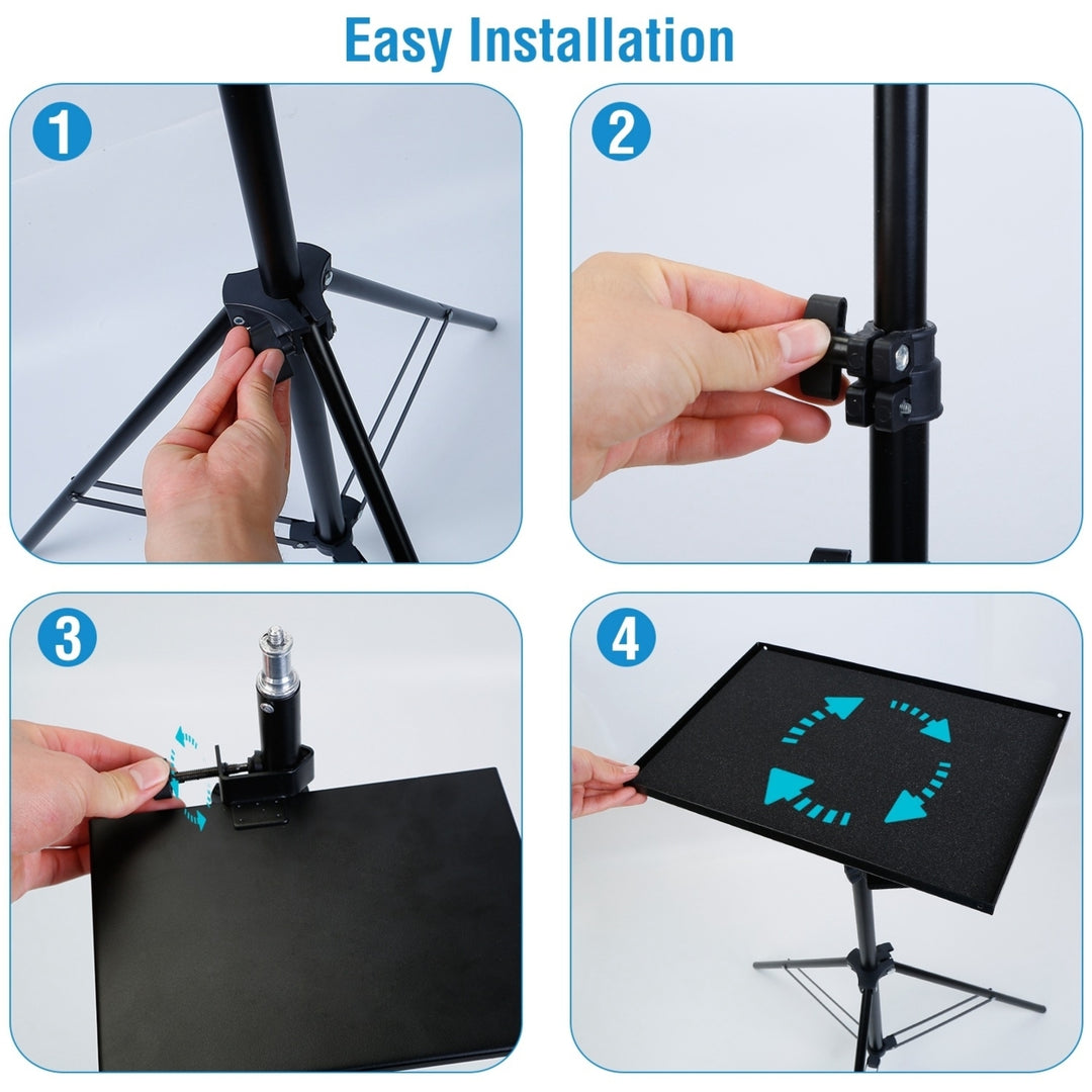 Adjustable Laptop Projector Tripod Stand Black Durable Portable 27 to 74 Inch Image 4