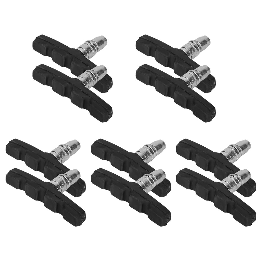 5 Pairs V Bike Brake Pads 70mm Non-Slip for Road Mountain Bicycles Black Rubber Image 1