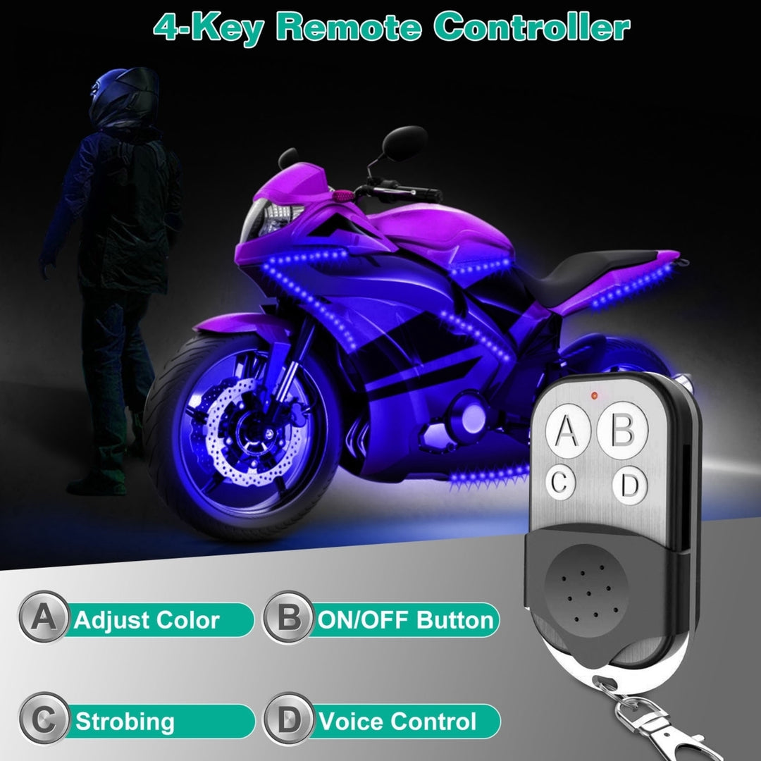 6Pcs Motorcycle LED Light Strips Multi-Color Neon Light Kits Waterproof DC 12V RGB Atmosphere Lights Remote Controller Image 3