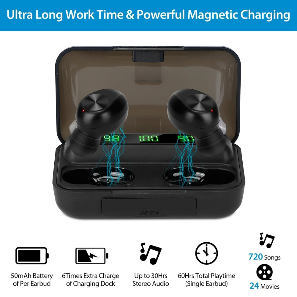 Wireless 5.1 TWS Earbuds In-Ear Stereo Headset Noise Canceling Earphone Mic Magnetic Charging Dock For Driving Working Image 2