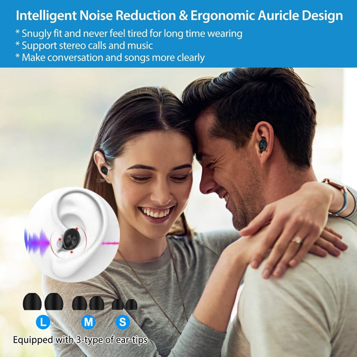 Wireless 5.1 TWS Earbuds In-Ear Stereo Headset Noise Canceling Earphone Mic Magnetic Charging Dock For Driving Working Image 3