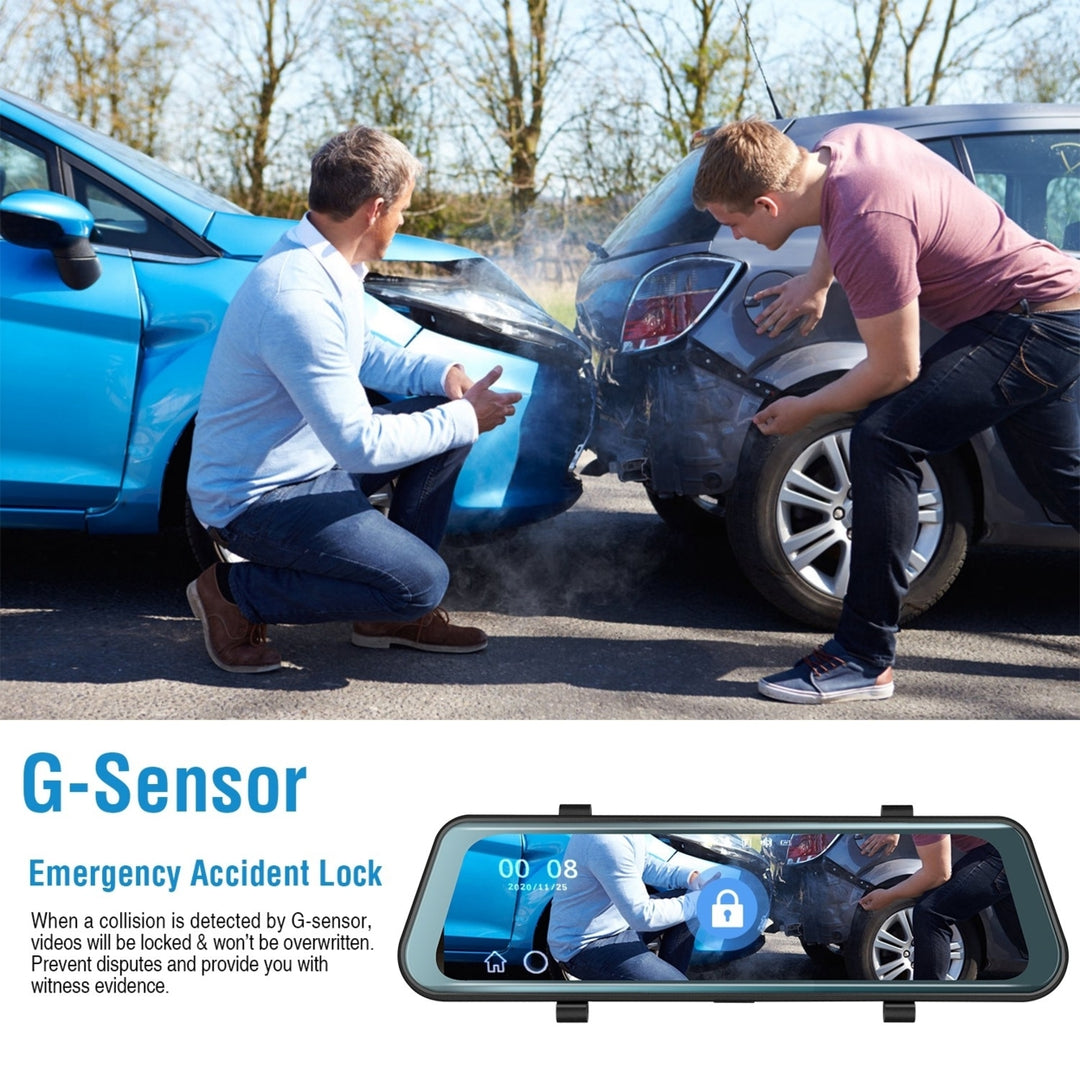 FHD 1080P Car DVR Dash Camera 9.66In Vehicle Driving Recorder G Sensor Parking Monitoring Image 4