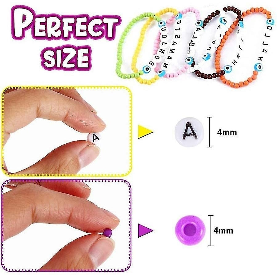 Beads Jewelry Making Kit 5000pcs 4mm Glass Alphabet Beads Diy Bracelet Jewelry Image 2