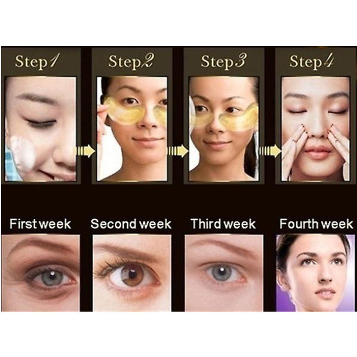 50 Pair Collagen Eye Mask Gold Powder Eye Patch Anti Wrinkle Moisturizing Under Eyes Pads Image 4