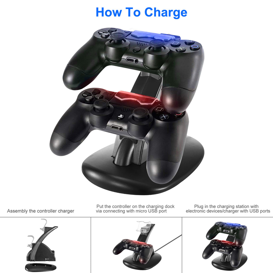 Charging Dock Station Dual Micro USB Charger Stand For PS4 Pro PS4 Slim Gamepad Controller Handle Charging Station Image 4
