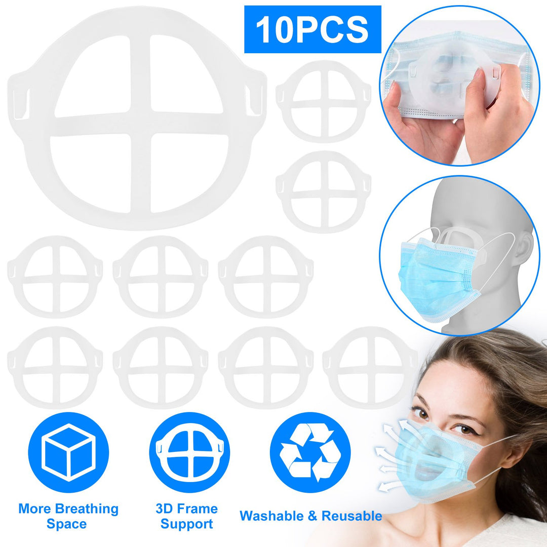 10Pcs 3D Mask Bracket Inner Support Frame Washable Reusable Comfortable Fit Image 1