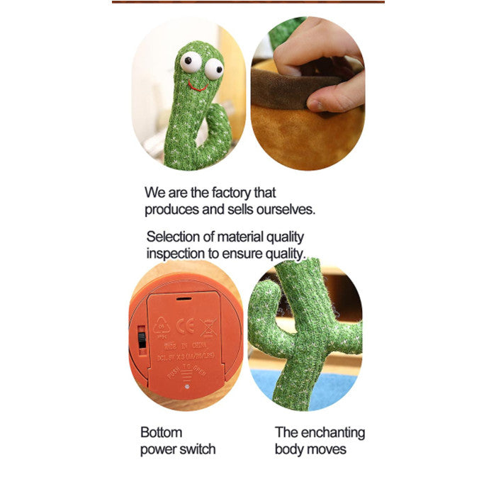 Cactus Plush Toy Shaking Dancing Recording Lighting Cactus Image 4