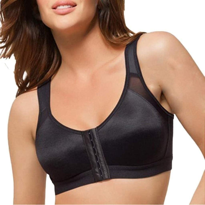 Women Posture Corrector Front Closure Bra Wire Free Back Support Underwear Fitness Yoga Vest Image 1