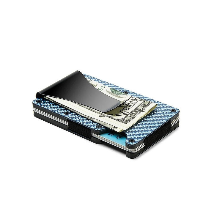 Men Rfid Blocking Slim Money Clip Carbon Fiber Credit Card Holder Pocket Wallet Clip Image 4