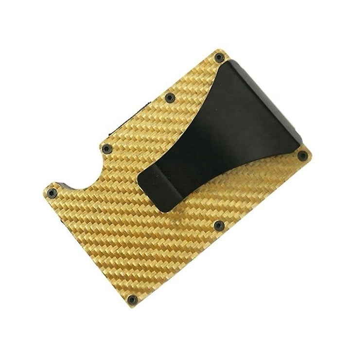 Men Rfid Blocking Slim Money Clip Carbon Fiber Credit Card Holder Pocket Wallet Clip Image 6