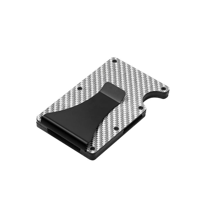 Men Rfid Blocking Slim Money Clip Carbon Fiber Credit Card Holder Pocket Wallet Clip Image 11