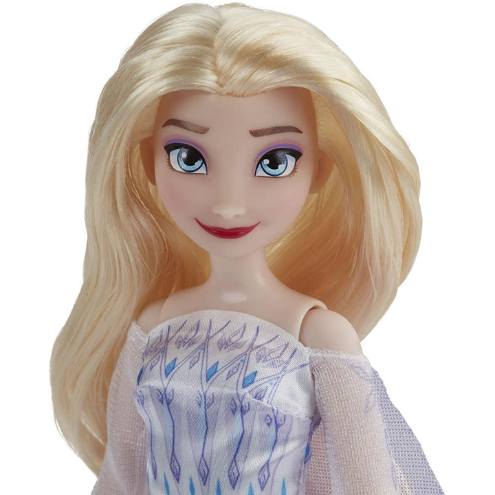 Disney Frozen 2 Queen Elsa Fashion Doll Blonde Blue Gown Cape Posable Hasbro Image 4