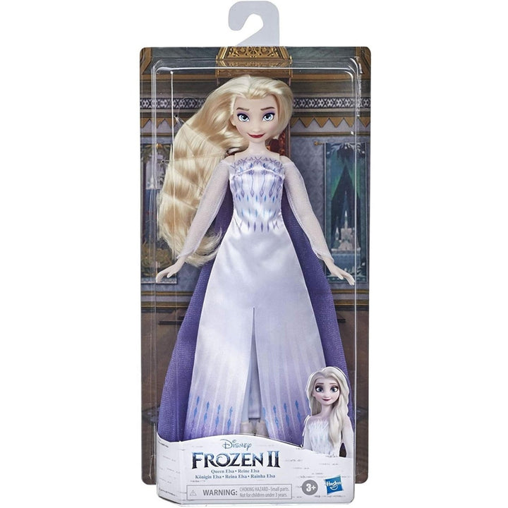 Disney Frozen 2 Queen Elsa Fashion Doll Blonde Blue Gown Cape Posable Hasbro Image 8