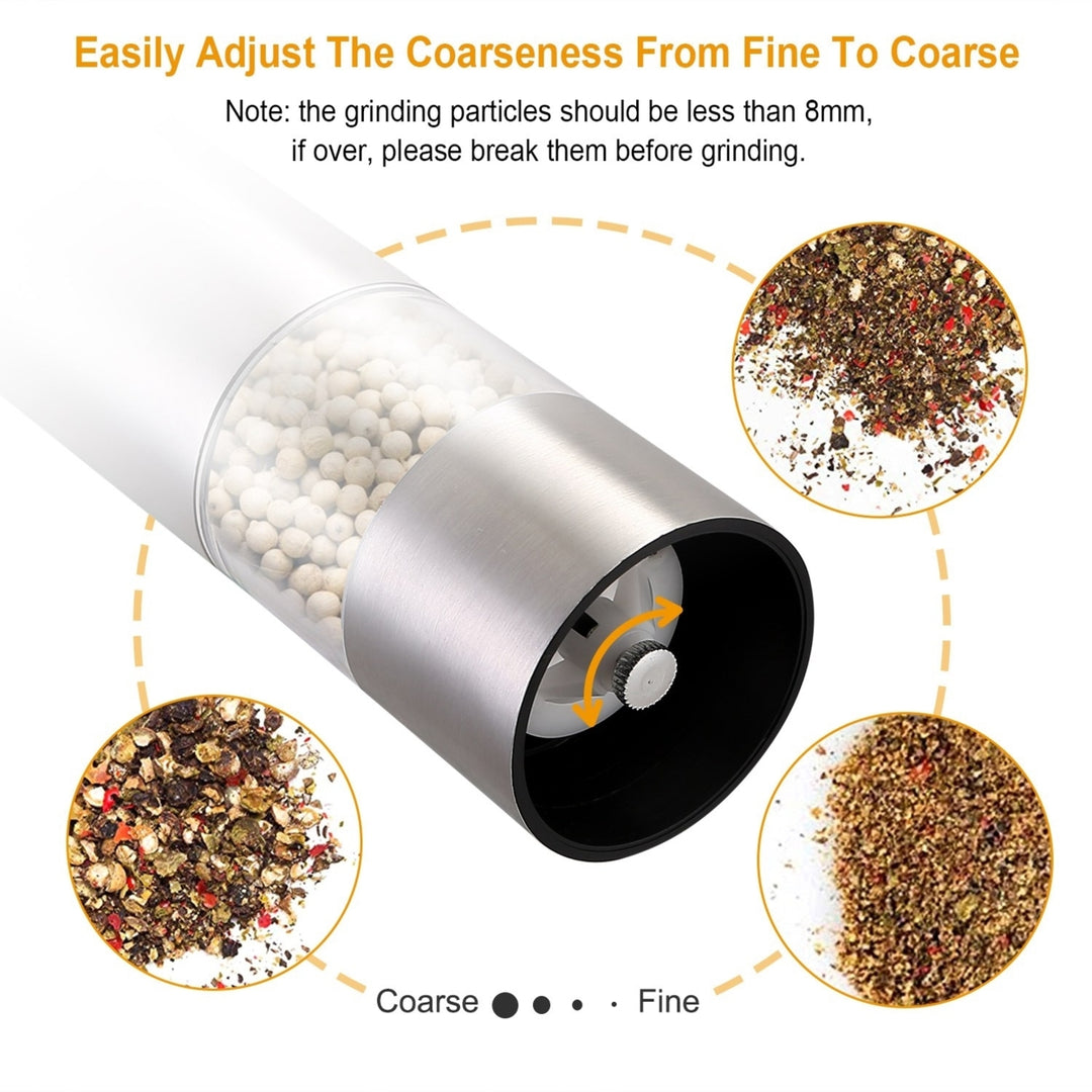 Electric Salt Pepper Grinder with Light Adjustable Coarseness Stainless Steel Salt Pepper Shaker Image 4