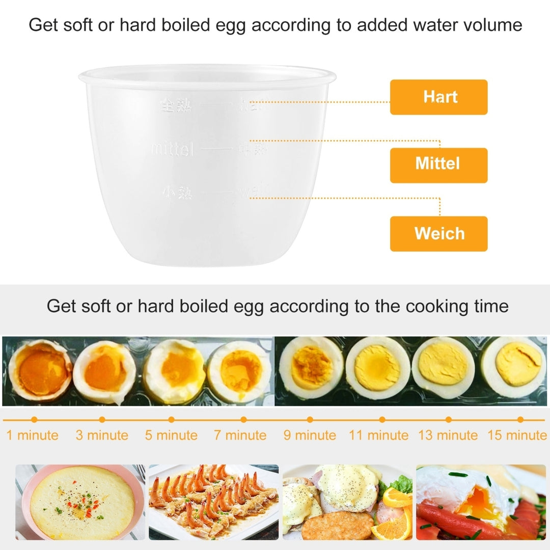 Electric Egg Cooker 7 Capacity Hard Boiled Egg Maker Stainless Steel White 350W Image 6