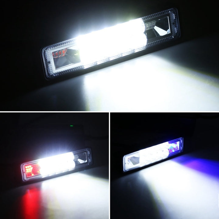 6in LED Light Bar 48W 5000lm Waterproof Offroad Spot Lights Red Blue Flash Image 4