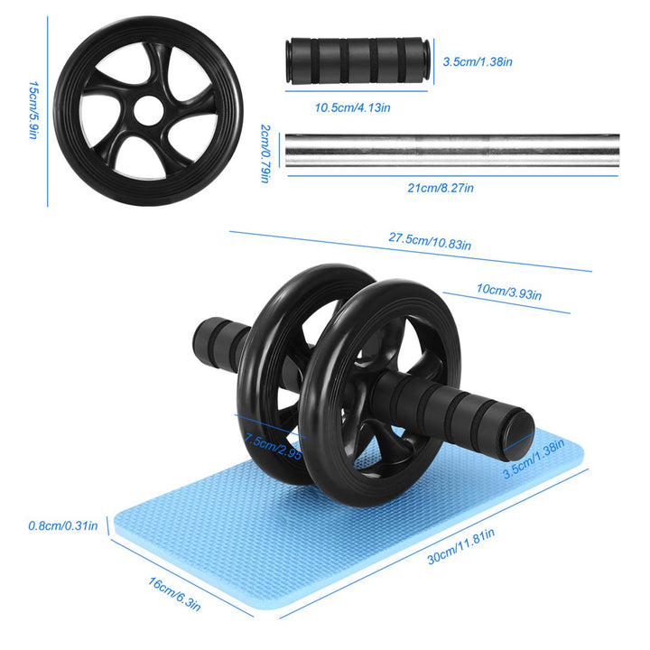 Ab Roller Wheel Exercise Wheel with Knee Pad Black 6-Inch Noiseless Wheels Image 6