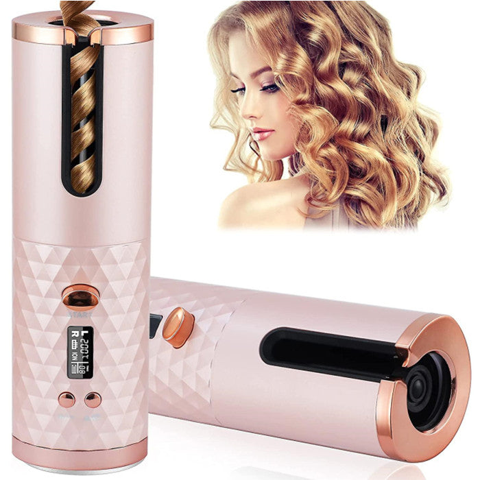 Cordless Automatic Hair Curler Portable Wireless Curling Iron Wand With Lcd Display Image 6