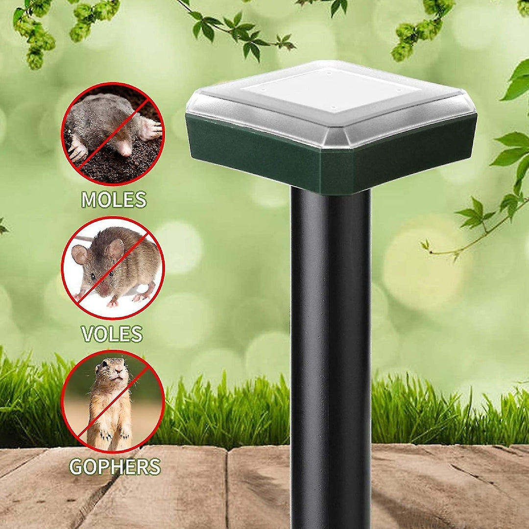 2pcs Solar Mole Groundhog Repellent Powered Deterrent Gopher Pest Chaser Image 3