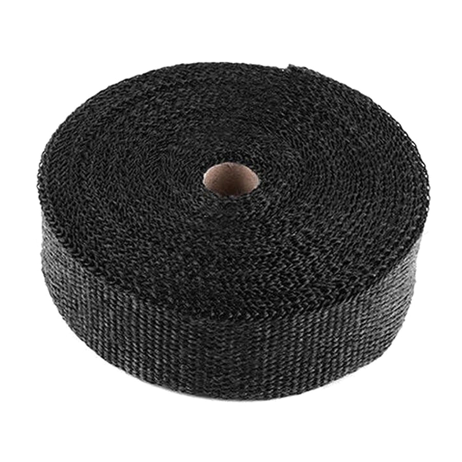 50FT Exhaust Heat Wrap Tape Fiberglass Black 2In 12 Locking Ties Gloves Image 1