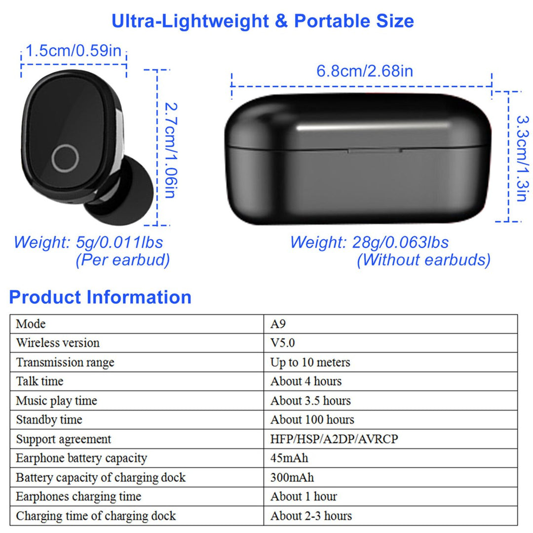 TWS Wireless 5.0 Earbuds In-Ear Stereo Headset Image 6