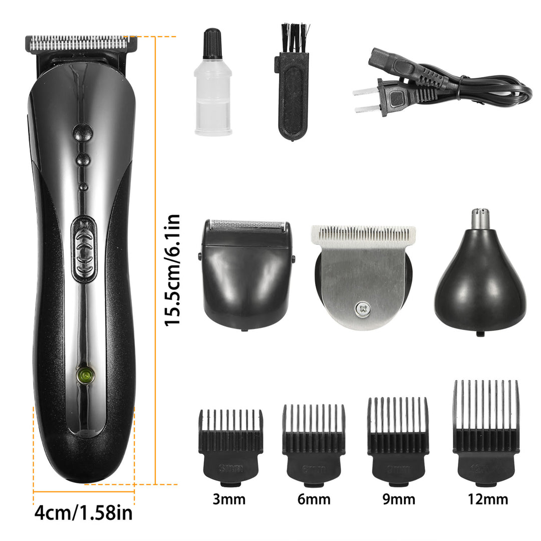 Mens Electric Hair Clipper Trimmer Rechargeable Beard Shaver Black 3-in-1 Kit Image 7