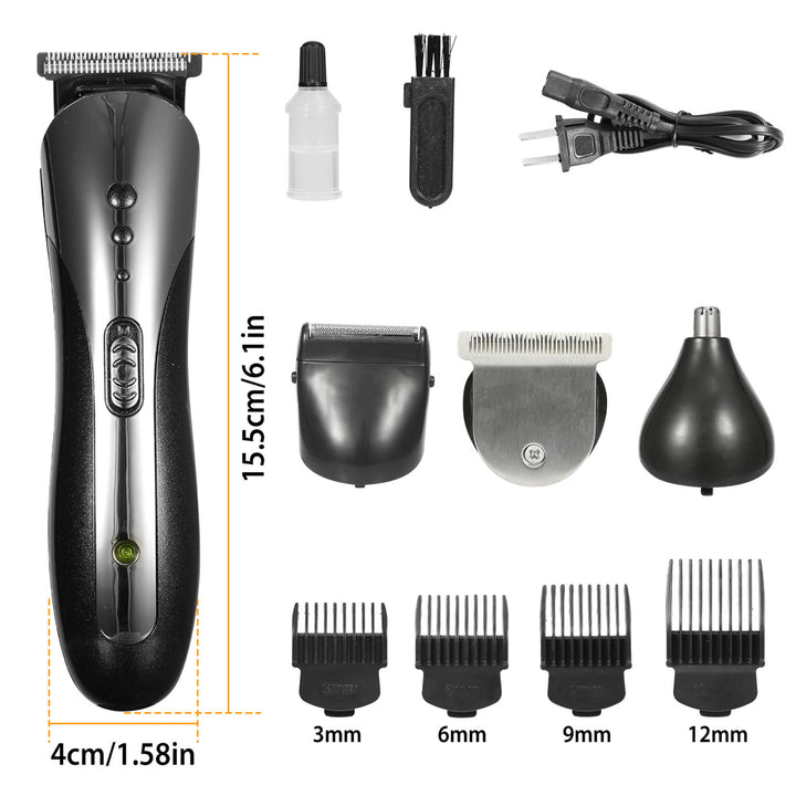 Mens Electric Hair Clipper Trimmer Rechargeable Beard Shaver Black 3-in-1 Kit Image 7