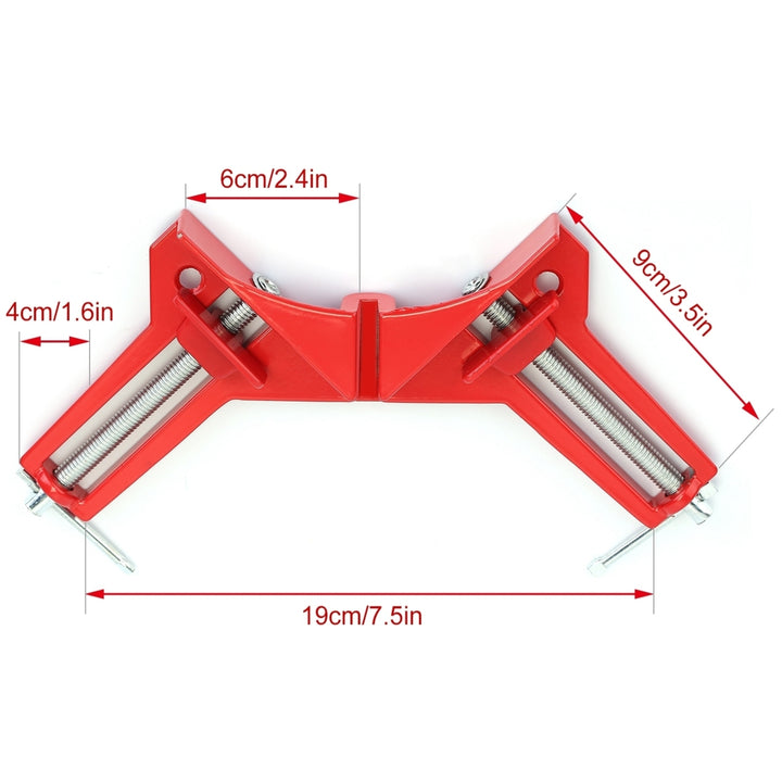 4Pcs 90 Degree Right Angle Corner Clamps Aluminum Alloy Red Adjustable Jaws Image 4