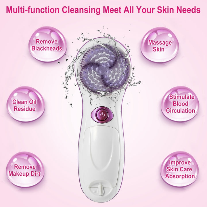 Multi - functional Electric Cleansing 5 in 1 Face Waterproof Spin Brush Image 7