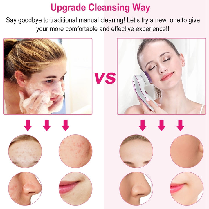 Multi - functional Electric Cleansing 5 in 1 Face Waterproof Spin Brush Image 8