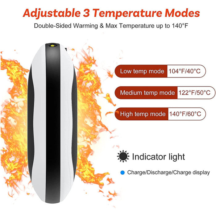 3 In 1 Electric Hand Warmer Power Bank Rechargeable Pocket Heater Led Flashlight Image 7