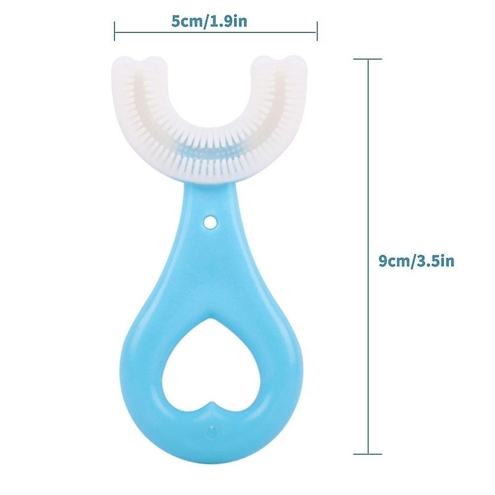 2pcs Kids U Shaped Toothbrush 360 Degree Children Toothbrush Silicone Brush Head Oral Cleaning Image 4