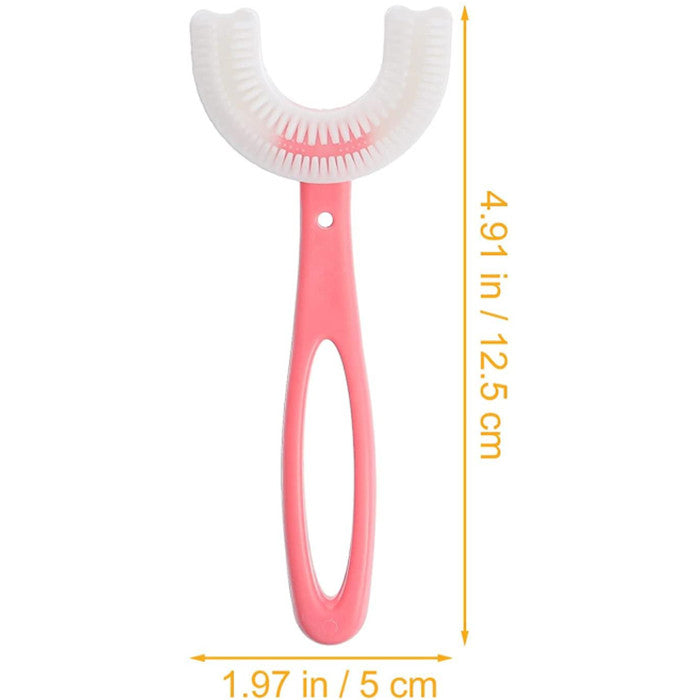 2pcs Kids U Shaped Toothbrush 360 Degree Children Toothbrush Silicone Brush Head Oral Cleaning Image 8