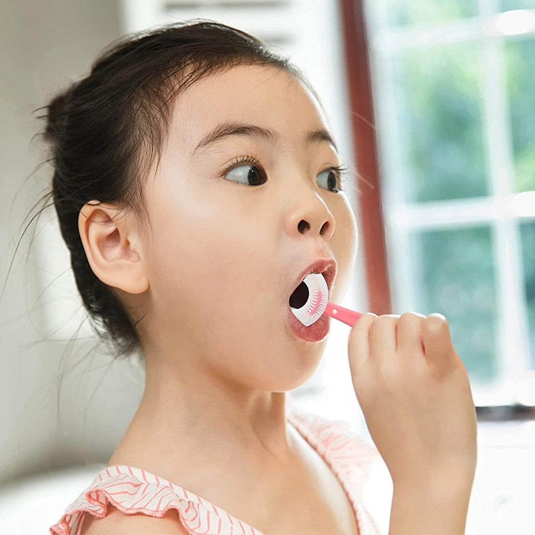 2pcs Kids U Shaped Toothbrush 360 Degree Children Toothbrush Silicone Brush Head Oral Cleaning Image 10
