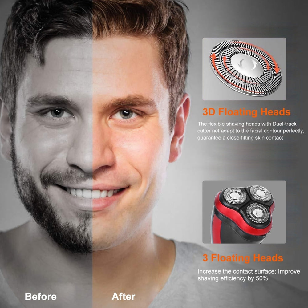Electric Shaver Razor for Men IPX7 Waterproof Beard Trimmer Image 2