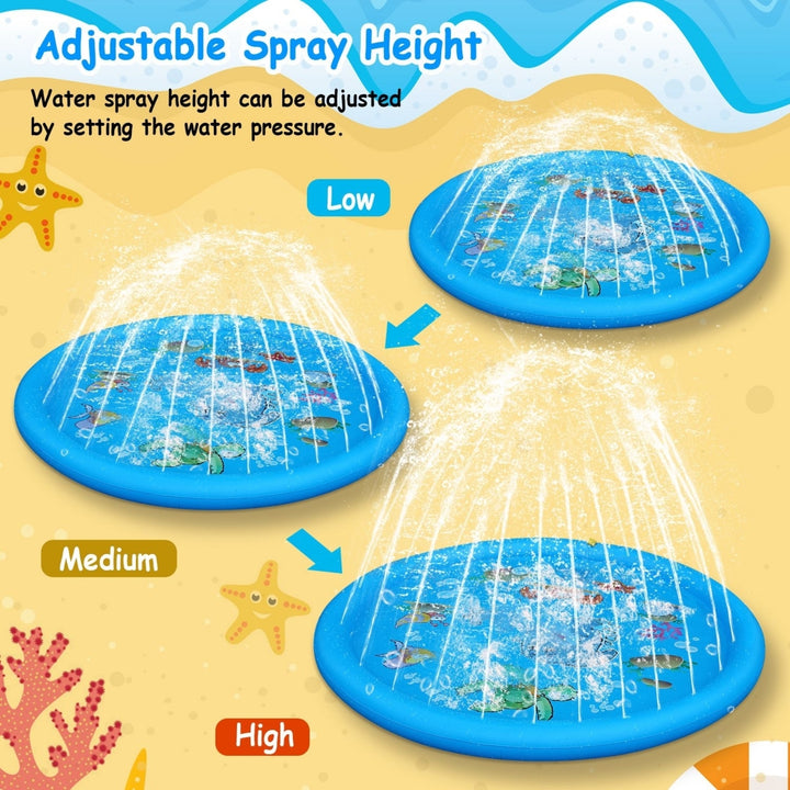 Sprinkler Splash Pad For Kids 68IN Inflatable Blow Up Pool Image 2