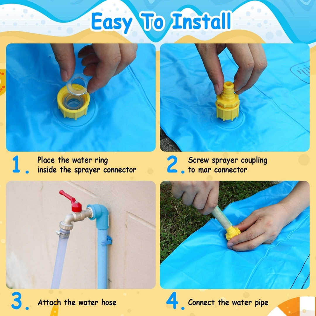 Sprinkler Splash Pad For Kids 68IN Inflatable Blow Up Pool Image 4