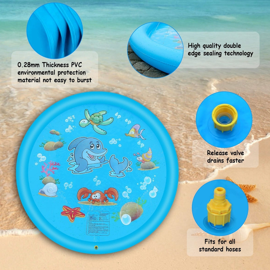 Sprinkler Splash Pad For Kids 68IN Inflatable Blow Up Pool Image 4