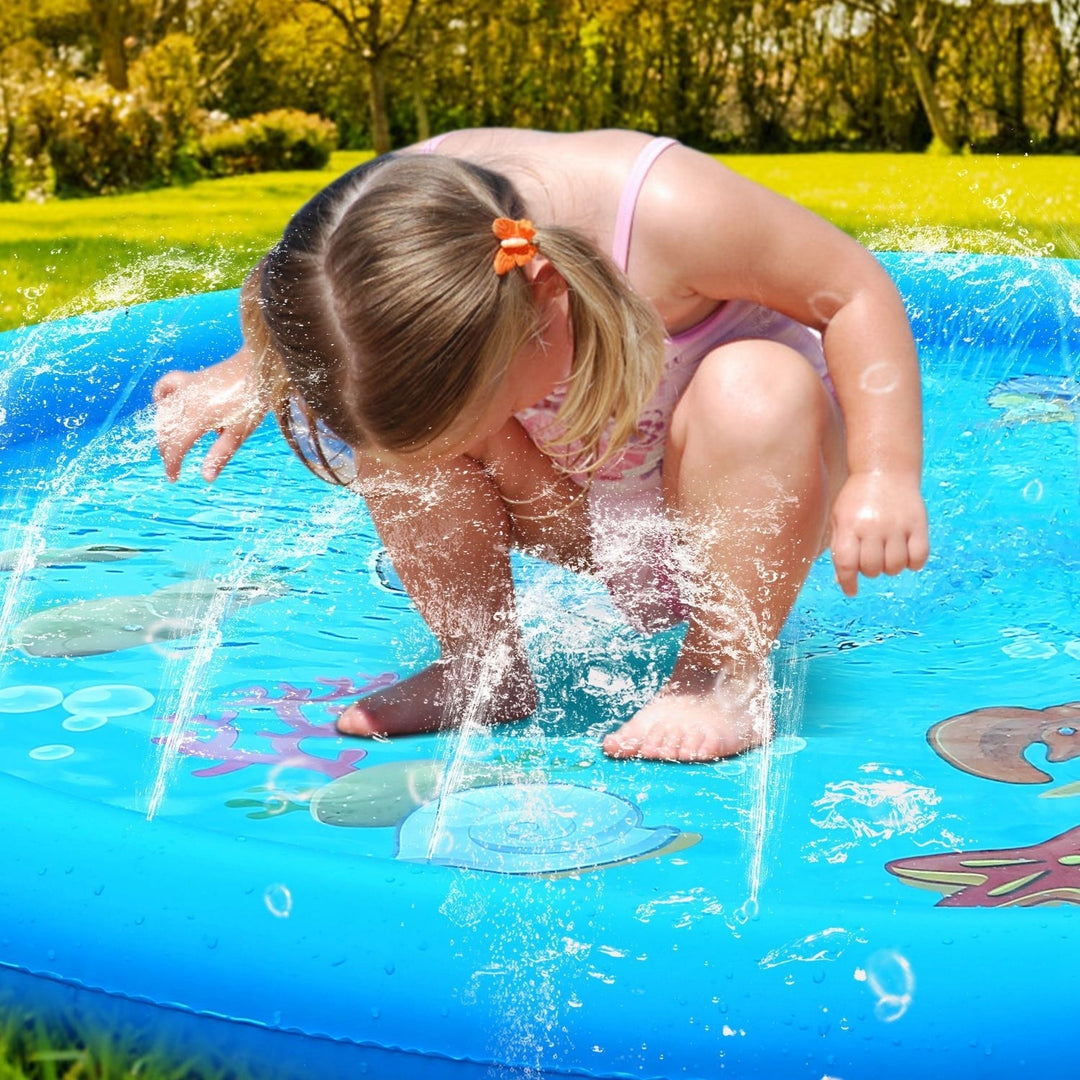 Sprinkler Splash Pad For Kids 68IN Inflatable Blow Up Pool Image 7