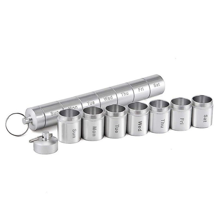 7 Days Split Metal Pill Box Sealed And Waterproof Medicine Bottle Storage Pill Organizer Image 3