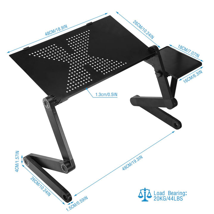Foldable Laptop Table Bed Notebook Desk with Mouse Board Image 3
