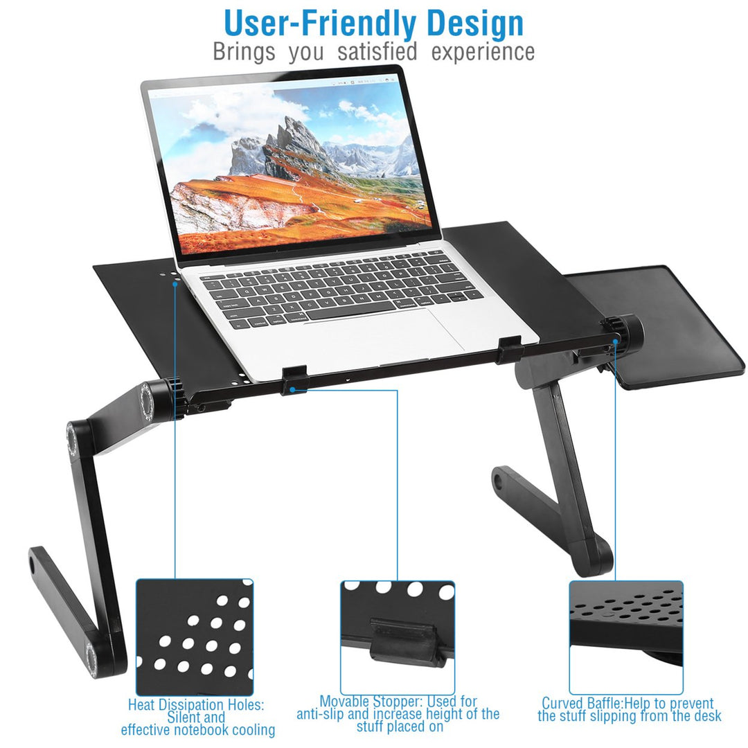 Foldable Laptop Table Bed Notebook Desk with Mouse Board Image 4