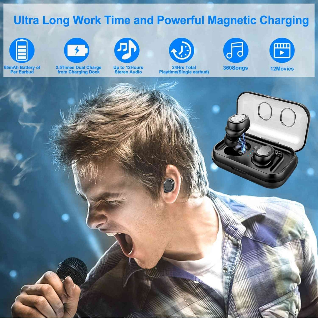 TWS Wireless 5.0 Earbuds IPX4 Touch In-Ear Stereo Earphone Noise Canceling Earpieces Image 3