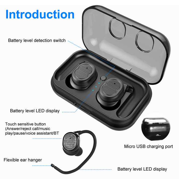 TWS Wireless 5.0 Earbuds IPX4 Touch In-Ear Stereo Earphone Noise Canceling Earpieces Image 8