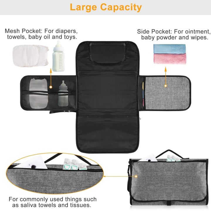 Portable Changing Pad Foldable Diaper Changing Pad Kit Waterproof Wipeable Changing Mat Image 3