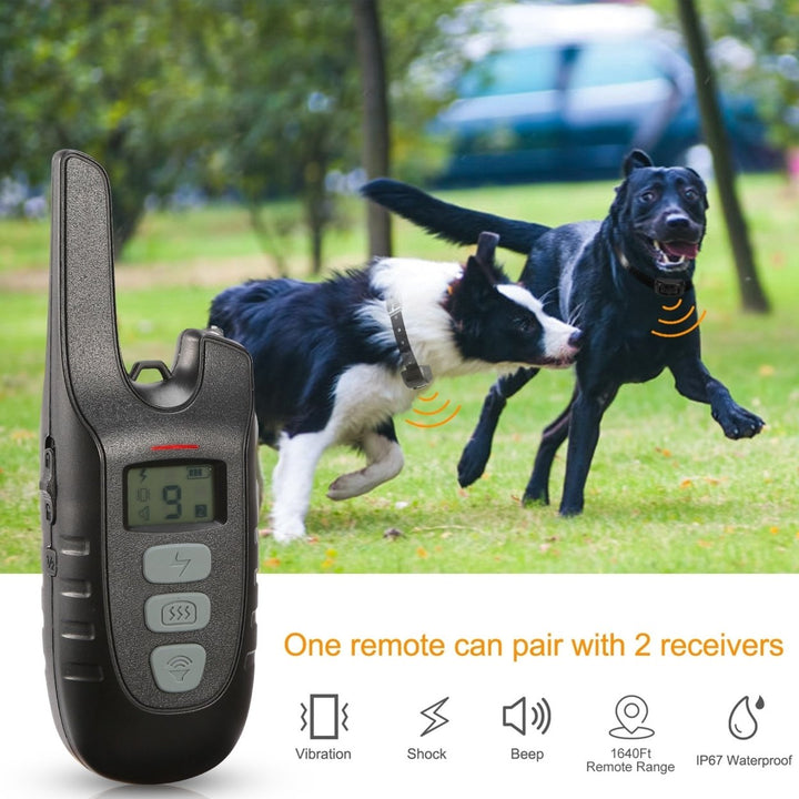 Dog Training Collar Waterproof Rechargeable Shock Collar 2 Dog Remote Control Image 9