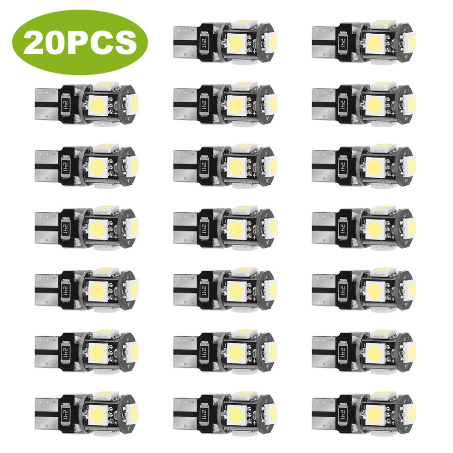 20Pcs T10 SMD5050 LED Light Bulbs 6000K Wedge Light Lamps Image 1