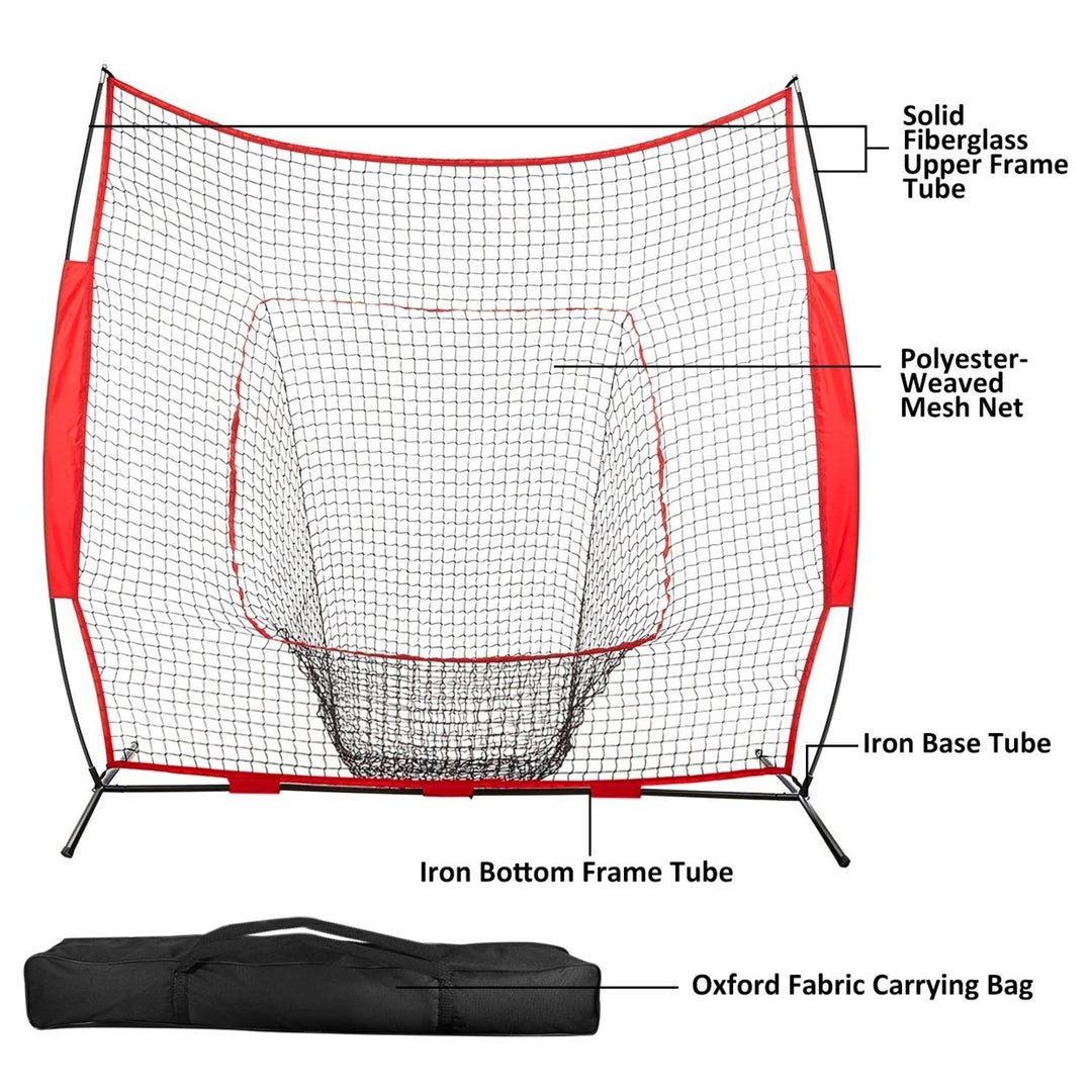 7x7ft Baseball Softball Batting Hitting Pitching Training Practice Net Durable Image 2