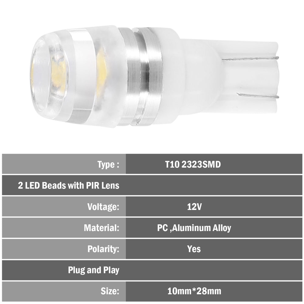 20Pcs T10 2323SMD LED Car Light Bulbs 500lm 6500K White Auto Lamps 10mm Image 2