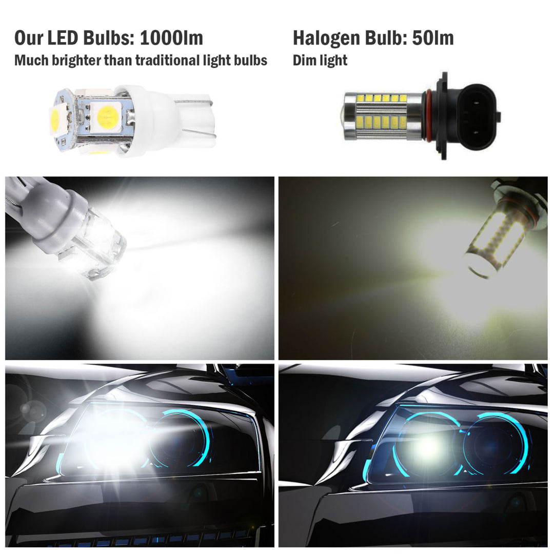 50Pcs LED Car Light Bulbs 1000lm T10 Base 5050 6000K White Auto Lamps Image 3
